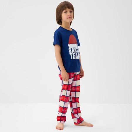 New Year. Pajama Children's KAFTAN "Santa Team" Size 34 (122-128 cm)-3