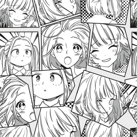 Belezza Anime Girls 180x200cm, Black-White, microfiber, 200g/m, PE 100%-1