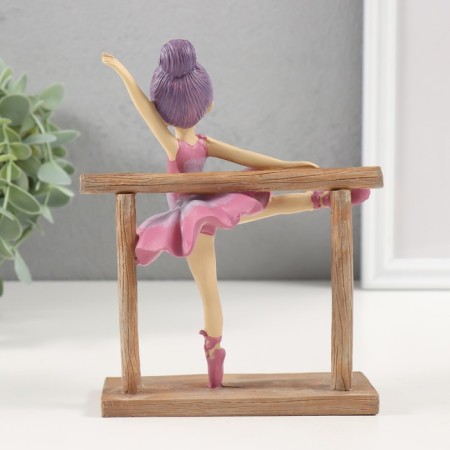 Polystone souvenir "Little ballerina at the machine" Violet 13.5x7x16.5 cm-2