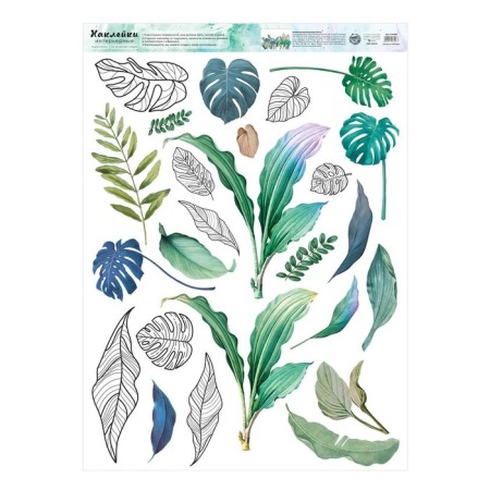 Vinyl sticker "Tropics", interior, 50 x 70 cm