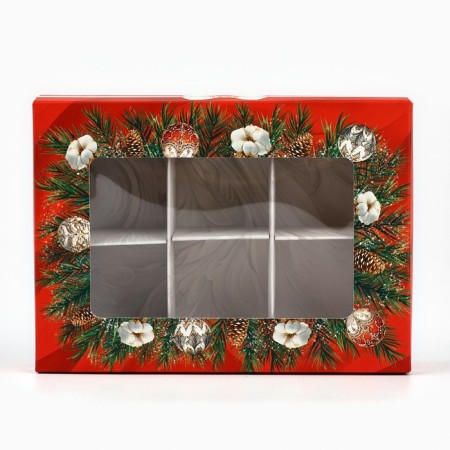Folding box under 6 sweets “Snow Tale”, 13.5 x 9.8 x 3.8 cm, New Year-2