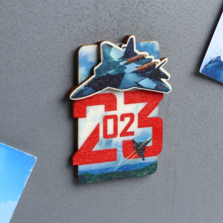 Wooden magnet "Airplane", 5.1 x 6.4 cm-6