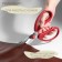 Scissors for working with the Premium skin, mowed blade, 8 ", 20 cm, red color