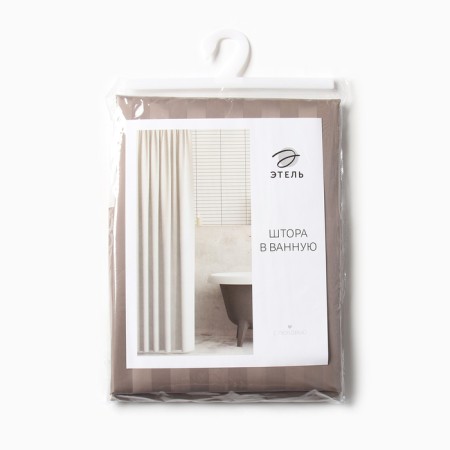 The curtain in the bathroom Ethel strip is beige color, 180*200 cm, 80g/m2, 100% p/e-6