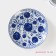 A set of tea ceramic shares "Russian pattern", 4 items: 2 cups 210 ml, 2 saucers d = 14.1 cm, blue blue color