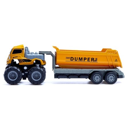 Metal “dump truck”, inertia, with plastic elements, yellow color elements-1
