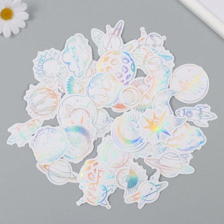 Plastic sticker "Holography. Cosmos" set 38 pcs 13x11.5x0.5 cm-1