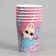 A one -time paper glass with birthday, bunny, set 6 pcs, 250 ml