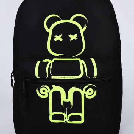 Backpack school youth Teddy, 29x12x37, lightning department, n/pocket, black-3