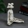 Figure "Frog Yoga in the Lotus Pose" 16x16x6cm, Gray Stone