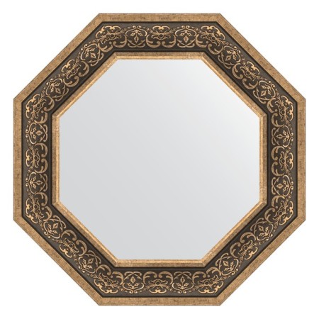 Mirror in the baguette frame, silver monogram 101 mm, 64x64 cm