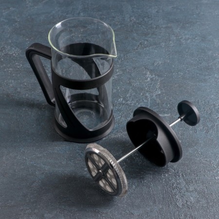 Teapot of a tender jacket - press "Zet", 600 ml, glass, black color-1