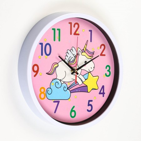 Children's wall clock "Unicorn", discrete move, D-30 cm-1