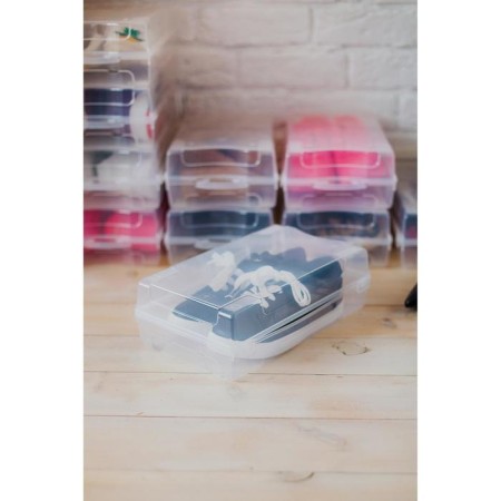 Box for storing the shoes "Renoma", 32 × 19 × 10.5 cm, the color is transparent