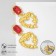 Earrings "Heart" Athens, red color in gold