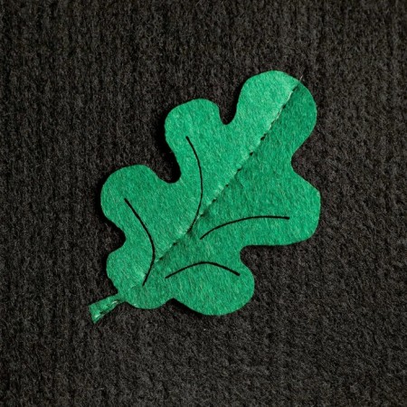 Set for a bath with an applique "Oak sheet" hat, mitten, rug (in a bag)-2