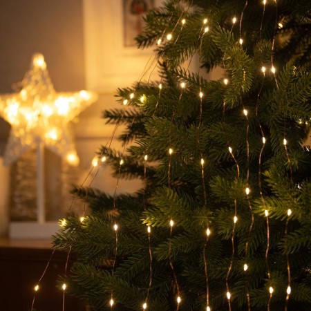 Girlynda "Horse tail" 10 threads of 1.5 m, IP20, copper thread, 150 LED, warm white glow, 12 V