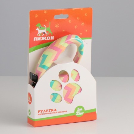 Roulette "Paw", 5 m, up to 35 kg, zigzag print-4