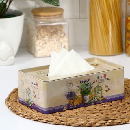 Lavender napkin stand, 21.5 × 12 × 7.2 cm