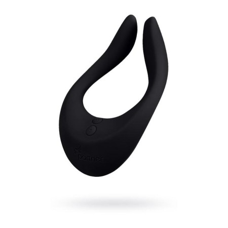 A multifunctional stimulator for pairs Satiffyer Partner Multifun 2, silicone, black color, 13.5 cm