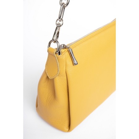 Bag Cross-Body Women's, genuine leather, Ludor yellow, 25x9x17 cm-2