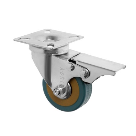 Furniture wheel, d = 50 mm, on the site, with a foot, with a latch, 4 pcs TMP