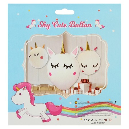 Latex ball 18 "Unicorn", 1 pc., Stickers-3