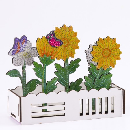Diamond embroidery "Flowers with butterflies" Interior decor-1