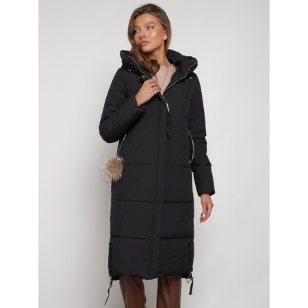 Coat insulated winter female, size 50, black color-6