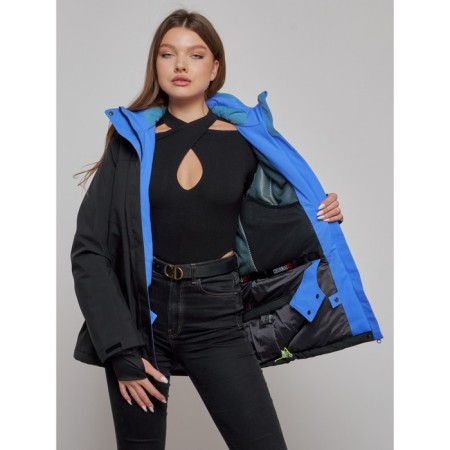 Ski jacket female, size 42, black color-15