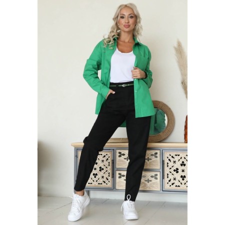 Female shirt, size 52, green color-4