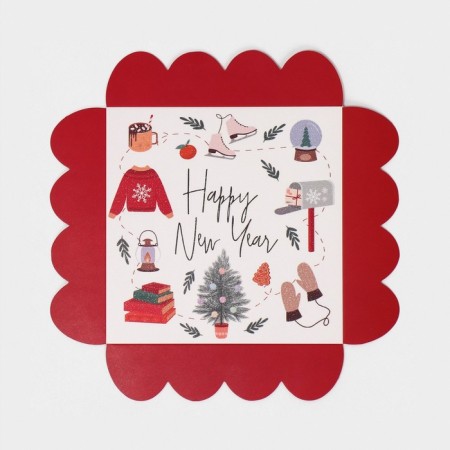 Box for confectionery with PVC lid "Winter Vacations", 13 x 13 x 3 cm, New Year-8