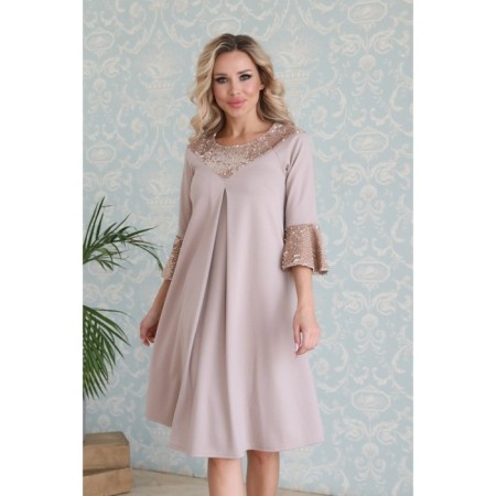 Female dress, size 52, beige color-1
