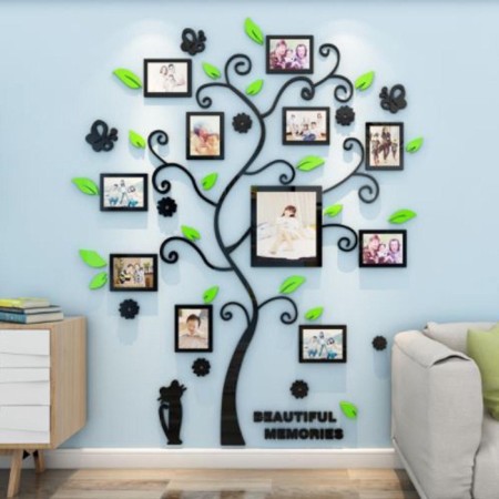 Interior stickers with photo frames "Memories", decor on the wall, panel 130 x 106 cm-6