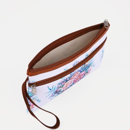 Lightning cosmetic bag, external pocket, white color-2