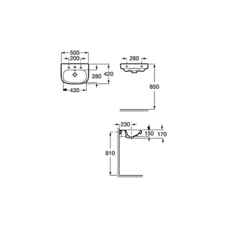 Shell Rosa Debba 50 32799600y, 500 x 420 mm, suspended, white-1