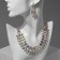 Set 2 objects: earrings, necklace "celebration" petals in 2 rows, the color of the rainbow-white in silver, 40 cm