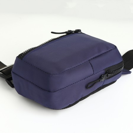 Slong bag from textiles, blue color-2