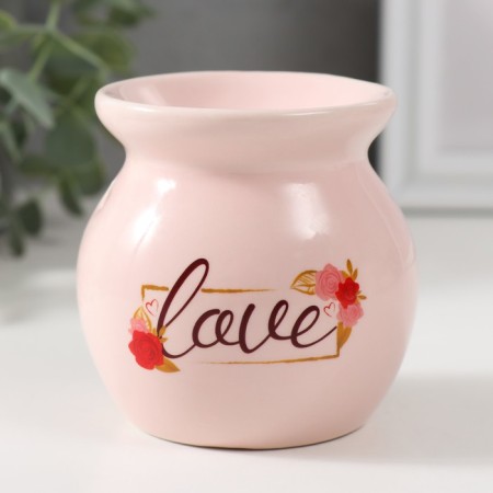 Aroma lamp ceramics "love" pink 7.2x7.2x7.8 cm