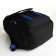 School backpack from textiles on lightning, 5 pockets, black/blue color