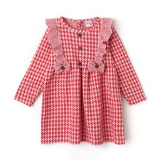 Dress for girls, red color, height 104 cm