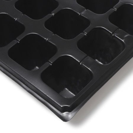 Cassette for growing seedlings, 21 cells, 120 ml, of plastic, black, 54 × 28 × 7 cm, Greengo-3