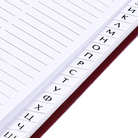 Telephone book A5, 64 sheets of Devente.wild, a solid cover of artificial leather, cream block 70 g/m2, burgundy-8