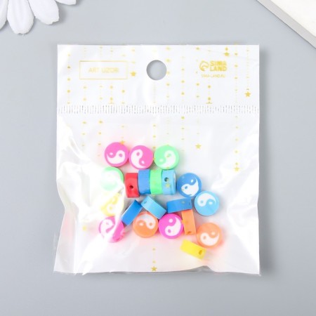 Beads for the creativity of PVC "Yin-Yang on a circle" Color set 20 pcs 1x1x1 cm-3