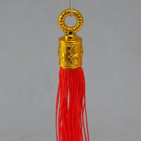 Textile suspension, plastic "Brush. Hieroglyph" red 1.5x1.5x17 cm-2