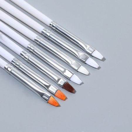 A set of brushes for building and design of nails, 15 pcs, 17.5 cm, white color-2