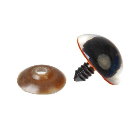 Rifle eyes with plugs, “sparkles” set of 18 pcs, size 1 pcs: 2.4 cm, brown color-1