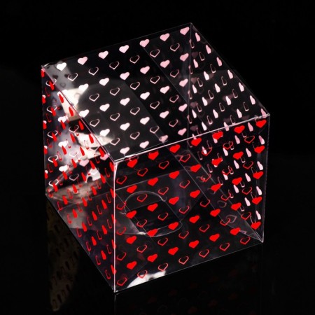 Folding box from PVC "hearts", 11 x 11 x 11 cm-1