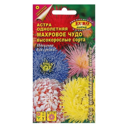 Flowers of Astra "Terry Miracle", tall varieties, mixture, 0.2 g