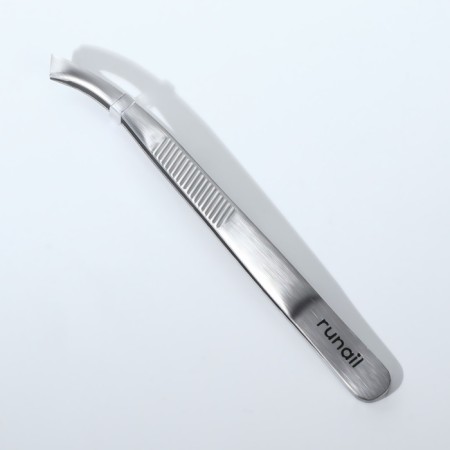 Pinzet bent, wide, 8.3 cm, silver color, RU-0617-5